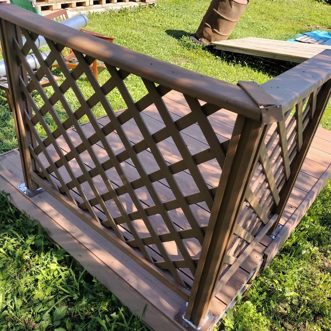 大型　ウッドデッキ　デッキ　人工木　樹脂　フェンス付き　耐久性　引き取り　岩手