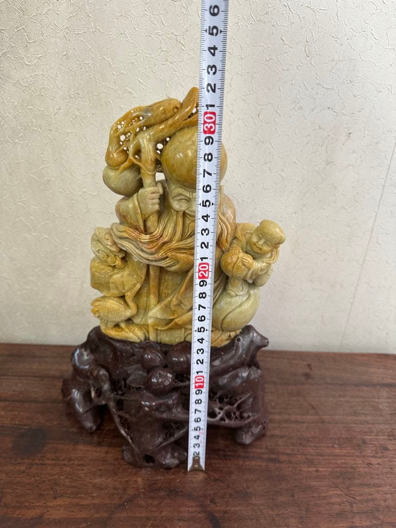 中国　彫刻　仙人　置物　天然石　砡？寿山石？　骨董品　仏