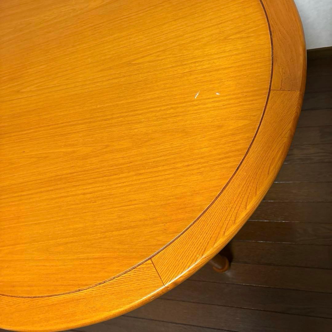 【良品】ヴィンテージ ラウンドテーブル ダイニングテーブル ろくろ脚