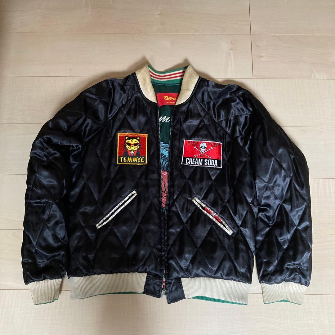 超希少スカジャン グリーン シルバー CREAM SODA リバーシブル