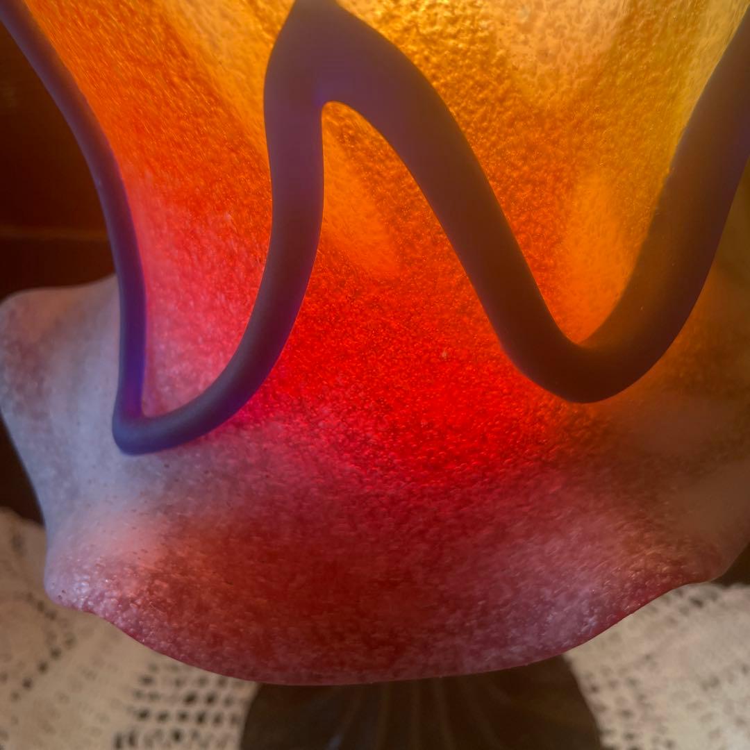 沖縄・琉球ガラス　名工・稲嶺盛吉作　 琉球ガラスランプ