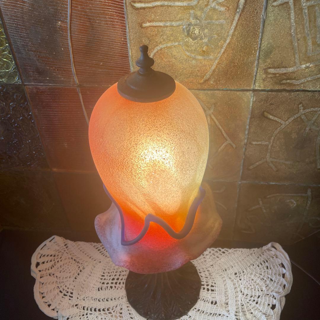 沖縄・琉球ガラス　名工・稲嶺盛吉作　 琉球ガラスランプ