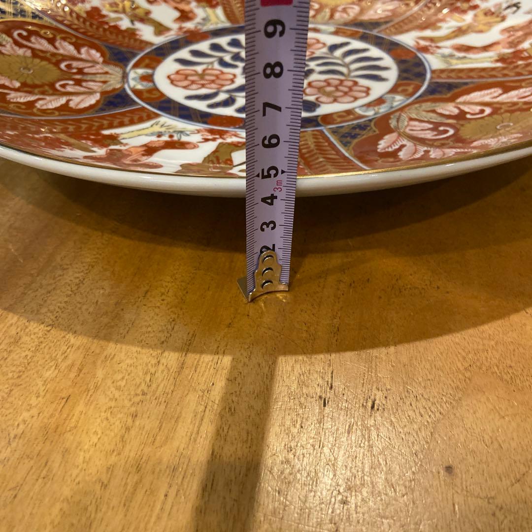 有田焼 秀峰 額皿 大皿 飾皿 金襴手 金彩 古伊万里絵付遊女図 10寸