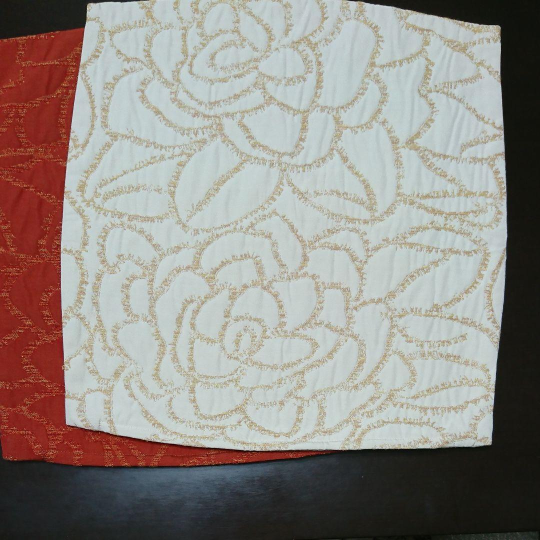 フィスバ（FISBA)クッションカバー　２枚　紅白逸品