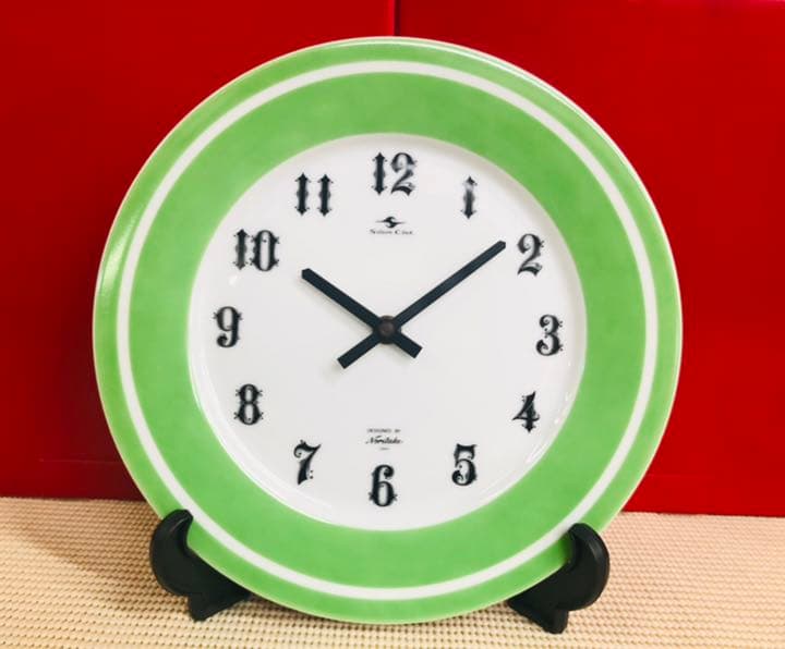 ノリタケ　壁掛け＆置き時計　グリーン