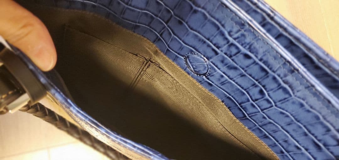 新品　Kiefer neu キーファーノイ アモーレ 本革 B4 クロコ型押し