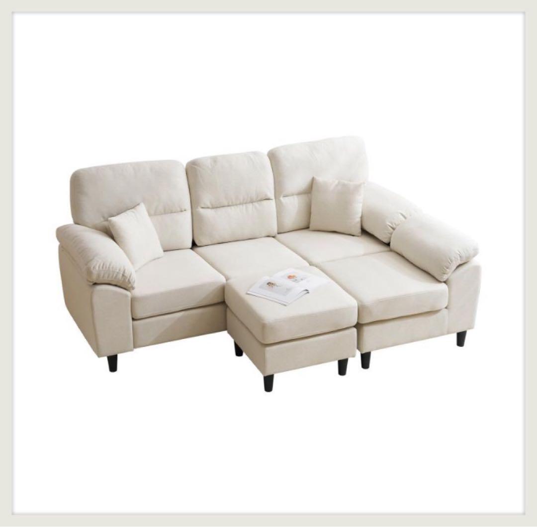 新品　ソファ　ソファー　ソファセット　3人掛け　ホワイト　大型　多機能