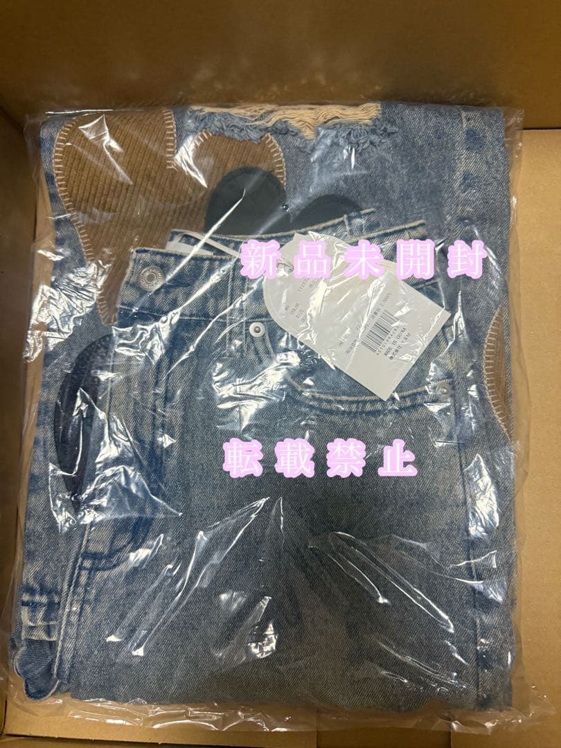 ♥☆。.:＊・゜、ダーリッチランダムハートパッチワークデニムパンツ S