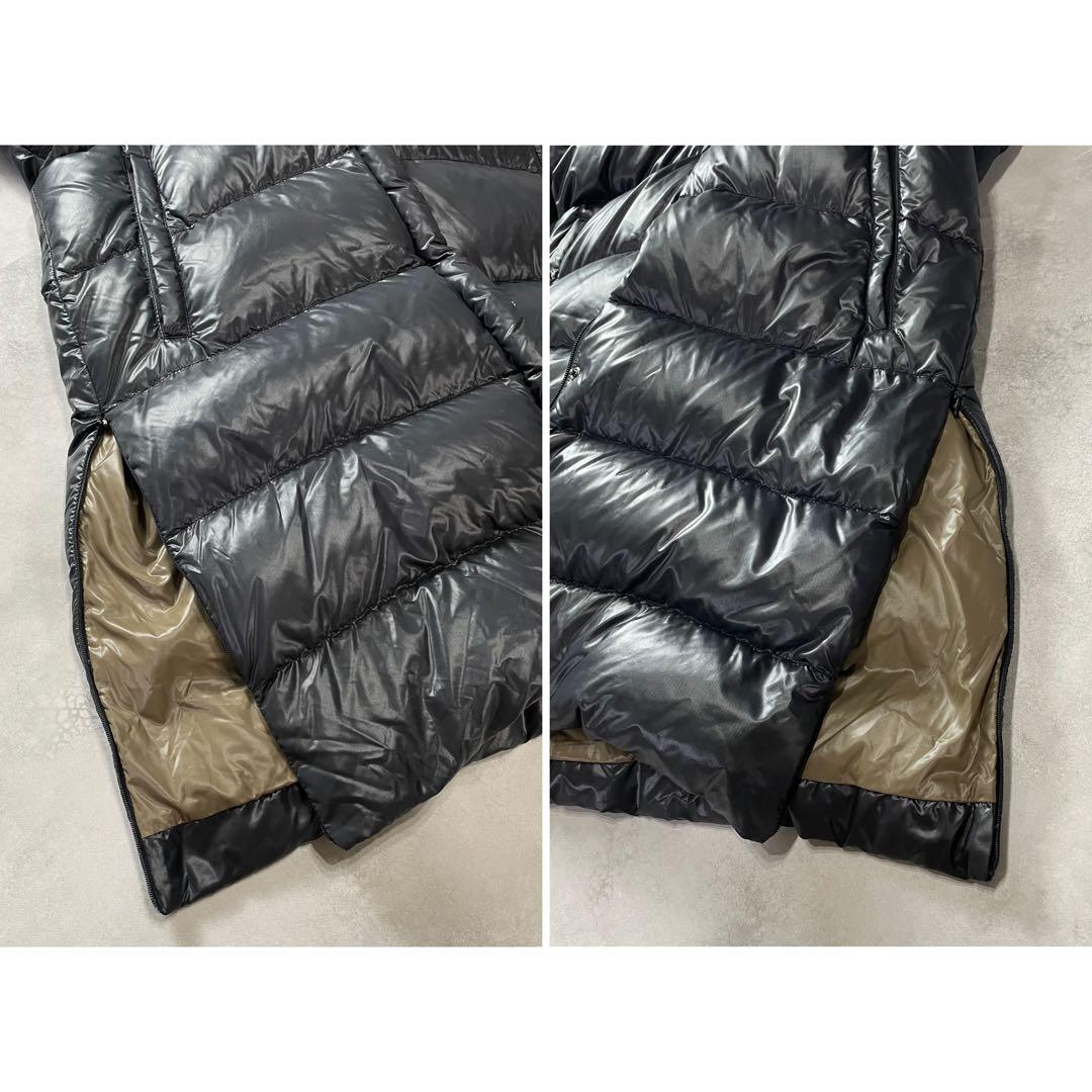 大きいサイズ✨デュベティカ ロングダウンコート 44 黒 フード ファー 2XL