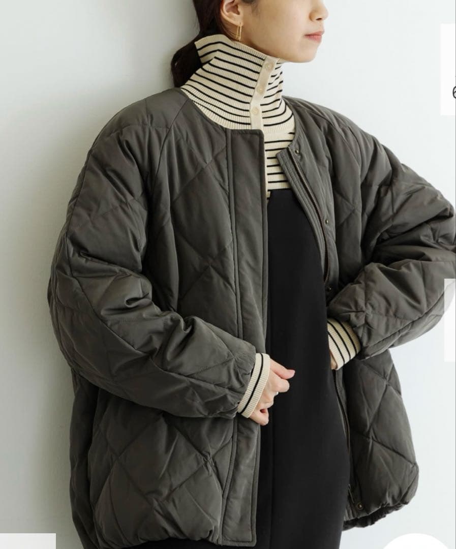 クリーニング済み美品アーバンリサーチ　ACUTA キルティングダウン　チャコール