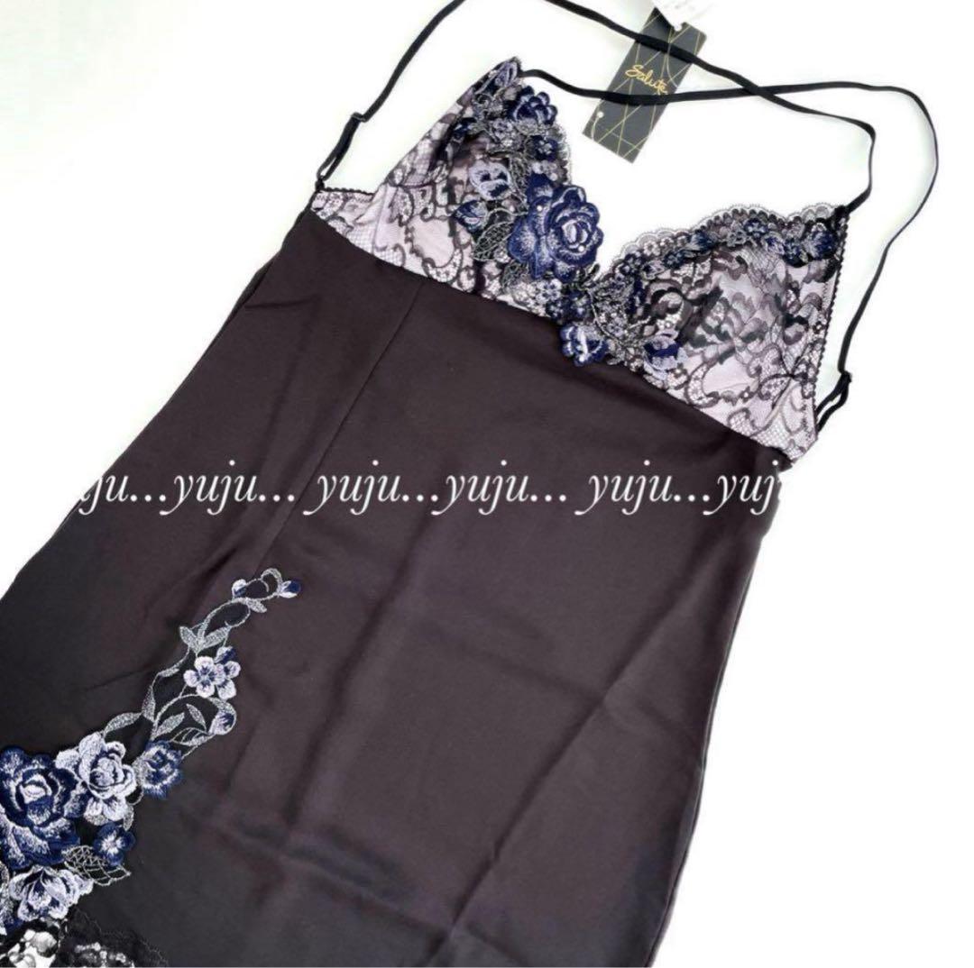 サルート/10 新品タグ付 ガウン＆スリップ 2点セット M黒