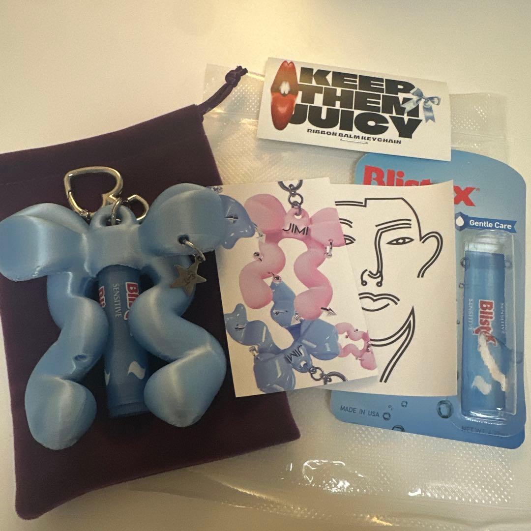 jimi リボンバームキーチェーン Angelic Blue