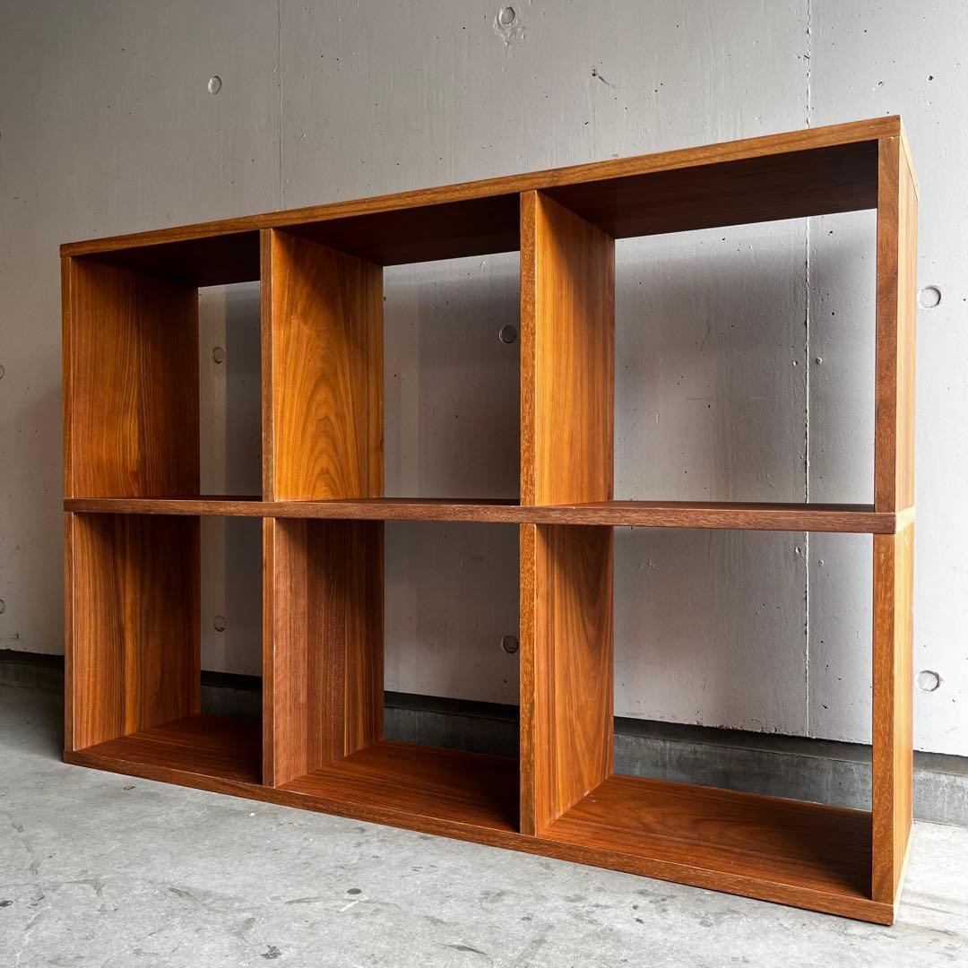 無印★スタッキングシェルフセット・３段×２列・ウォールナット材・チェスト２個付