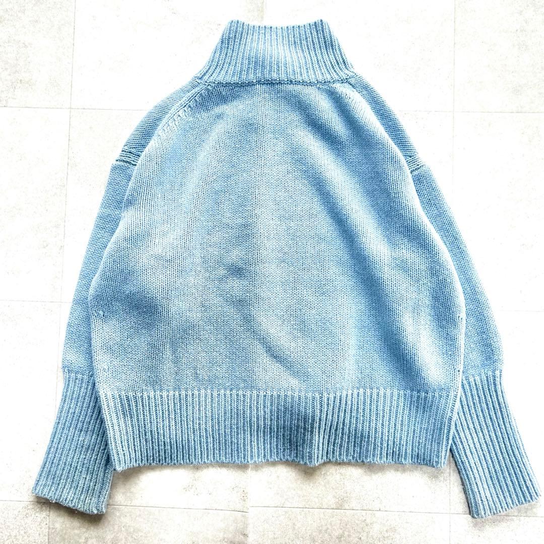 美品　ギャルリーヴィー ファインウール ハイネックプルオーバー 水色
