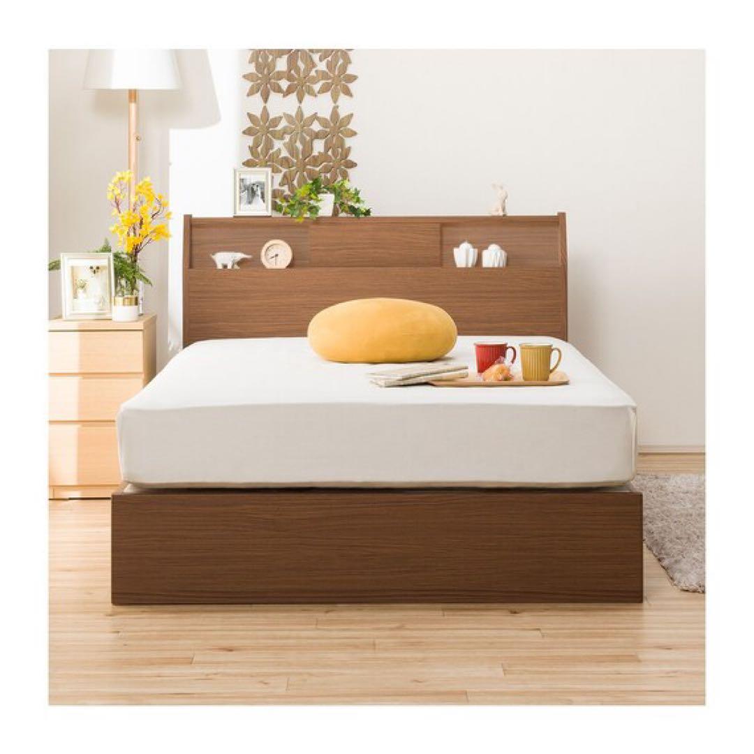 送料込み　ニトリ クイーン ベットフレーム 収納・コンセント付　アザン3浅型