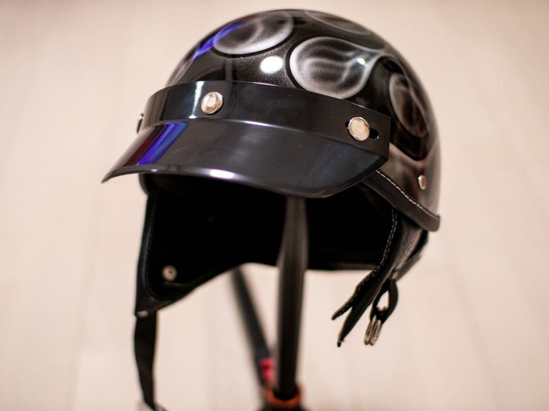 L 新品未使用　ポリヘル　黒、シルバーフレア　ポリス　ヘルメット バイク