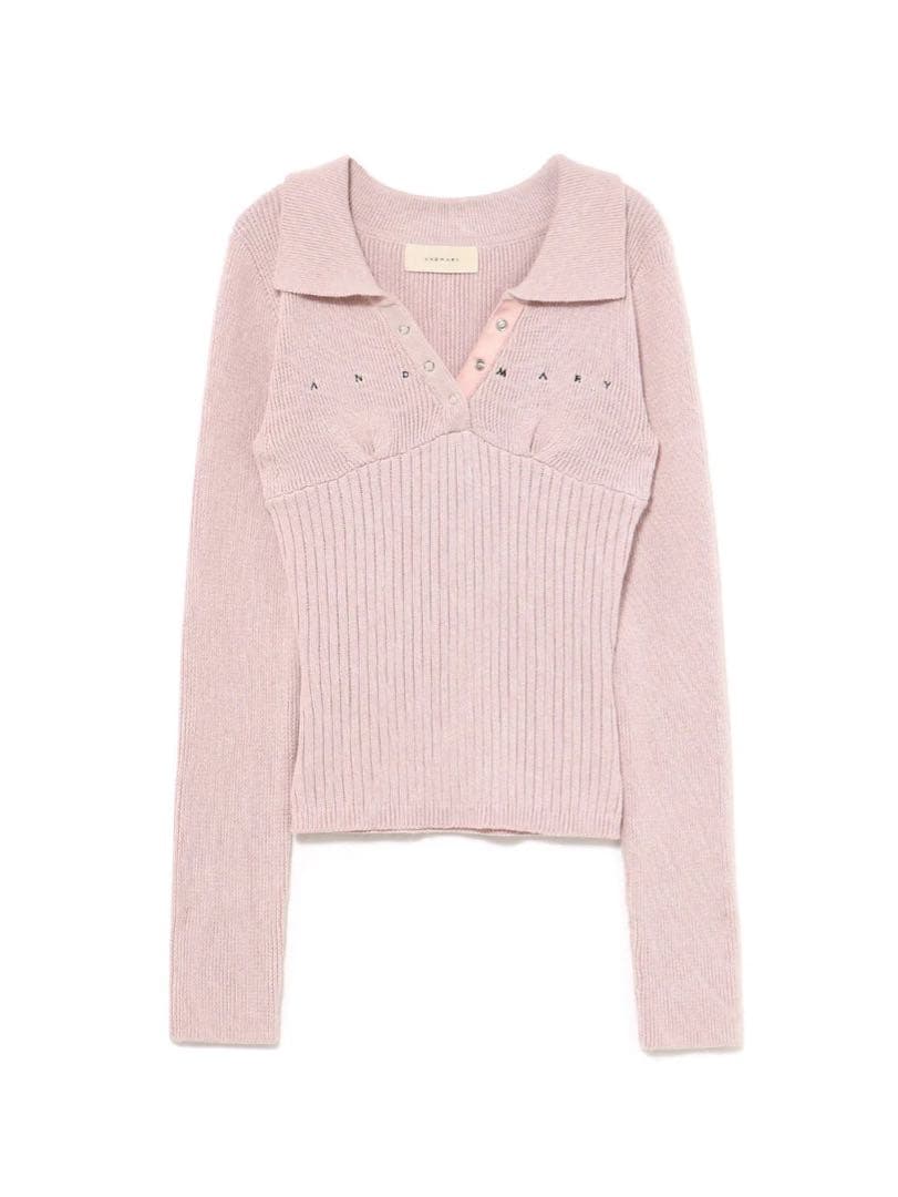 トップス ANDMARY lindsay logo tops pink