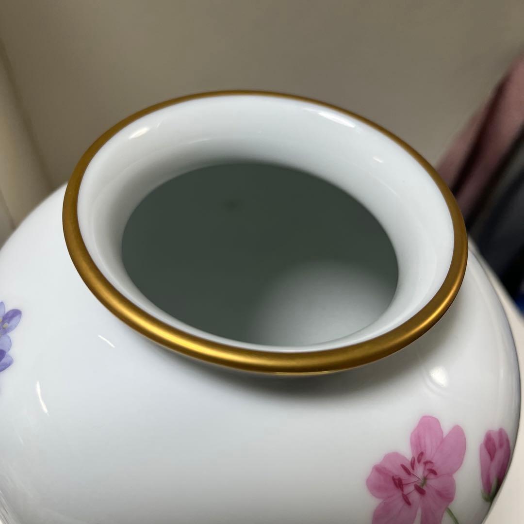 美品　フランクリンポーセリン　フラワーベース　花瓶　花　蝶