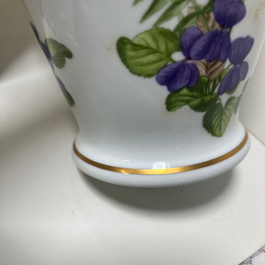 美品　フランクリンポーセリン　フラワーベース　花瓶　花　蝶