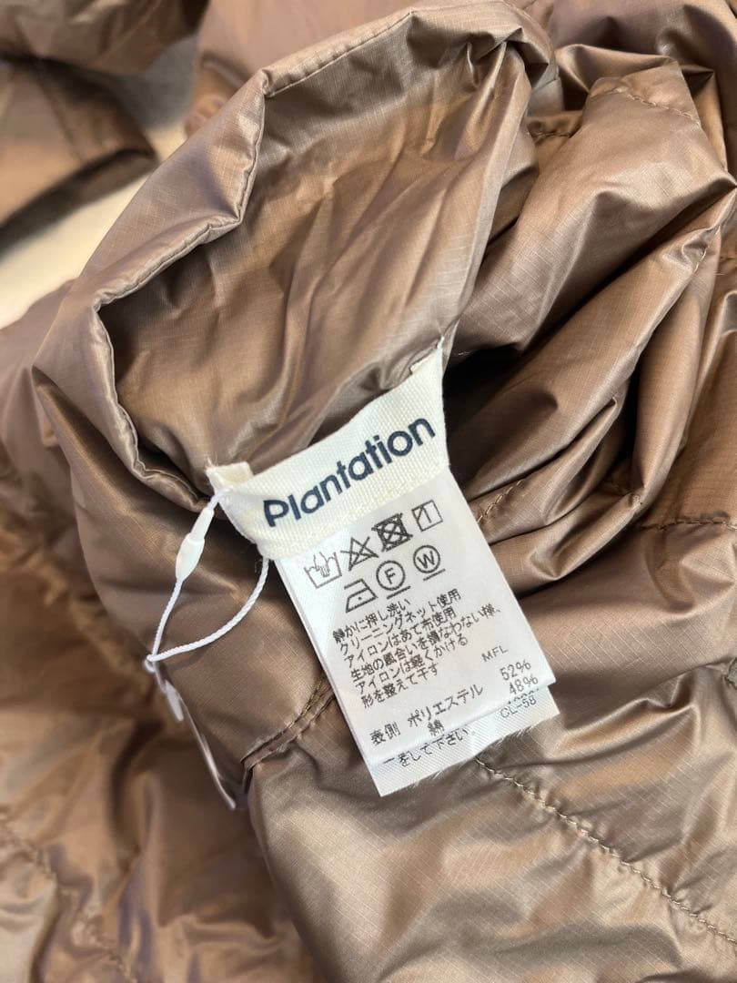タグ付き新品　Plantation ノーカラーライトリバーダウンコート