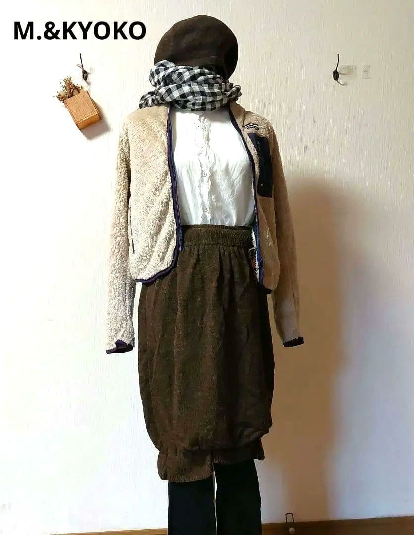 美品　M.&KYOKO　エムアンドキョウコ　ウールニットバルーン風スカート
