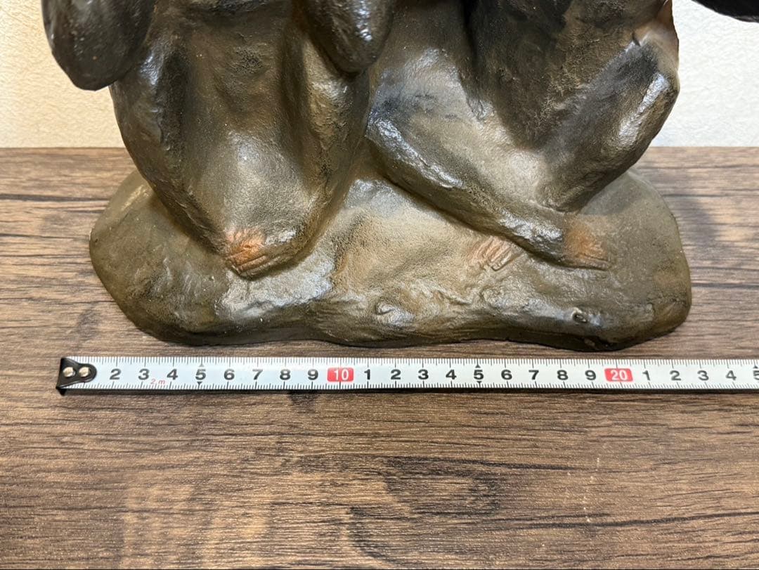 【送料込み】見猿聞か猿言わ猿　置物　モンキー　金属製　オブジェ