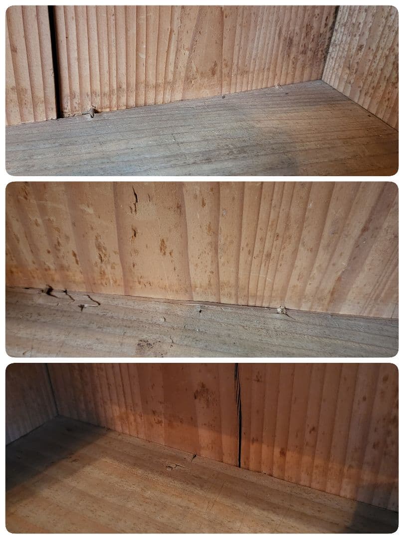 ガラス戸棚　引き出し　4杯　ゆらゆらガラス　古道具　アンティーク