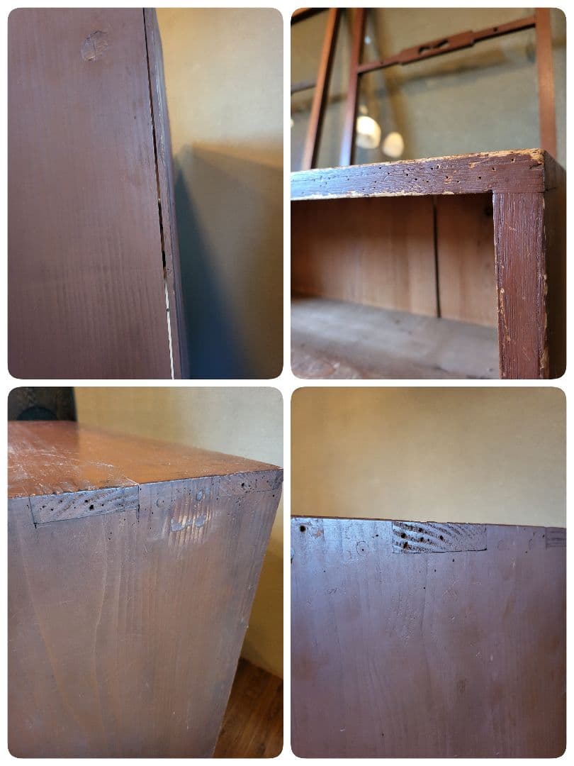 ガラス戸棚　引き出し　4杯　ゆらゆらガラス　古道具　アンティーク