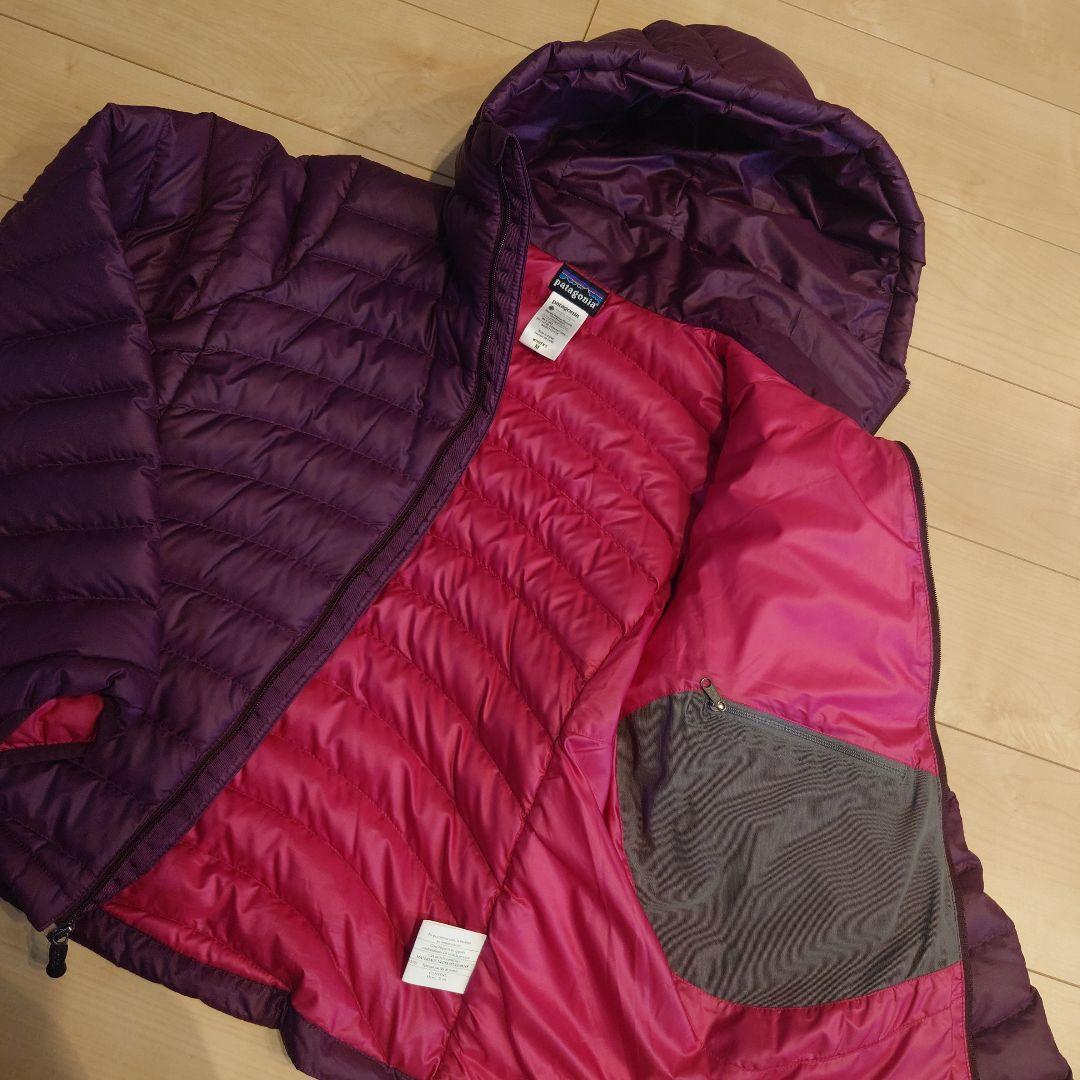 【美品】patagonia フード付きダウンジャケット パープルM