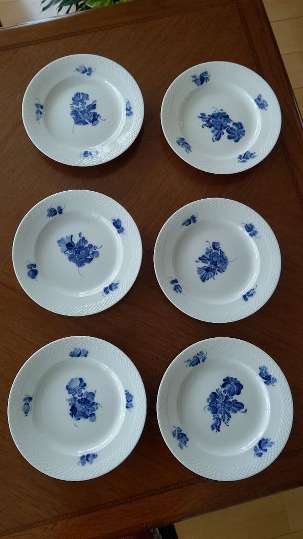 ロイヤルコペンハーゲン ブルーフラワー プレイン プレート21cm 6枚