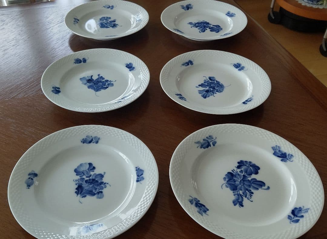 ロイヤルコペンハーゲン ブルーフラワー プレイン プレート21cm 6枚