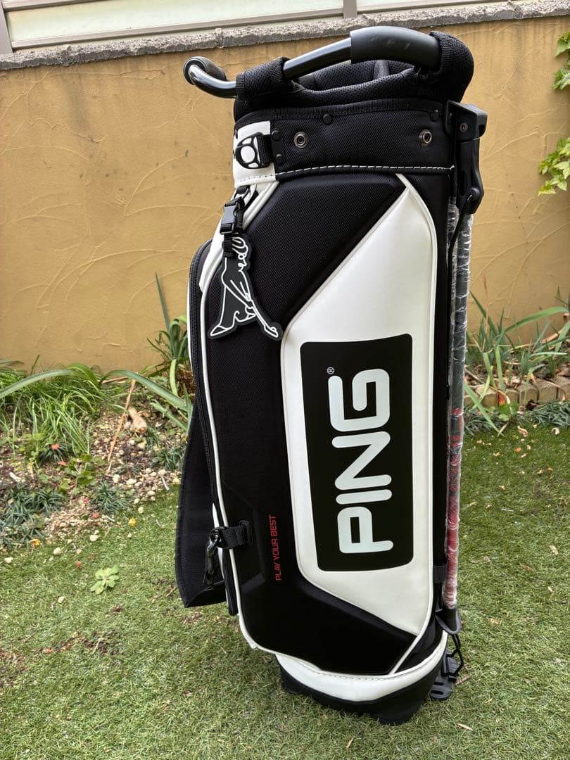 PING キャディバッグ ホワイト・ブラック　ワンポケット