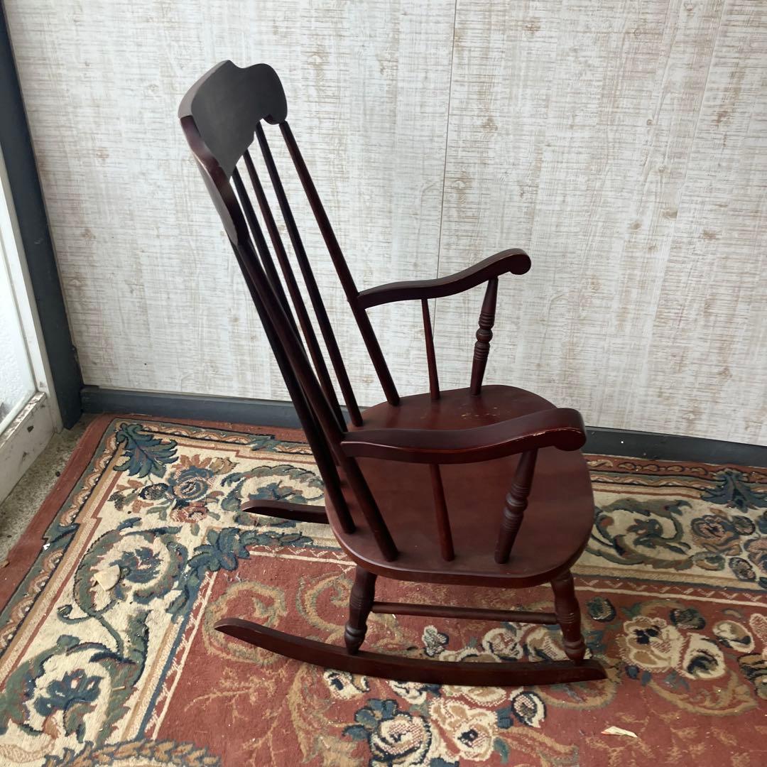昭和レトロ 木製 ロッキングチェア アームチェア 古道具 古家具 ビンテージ