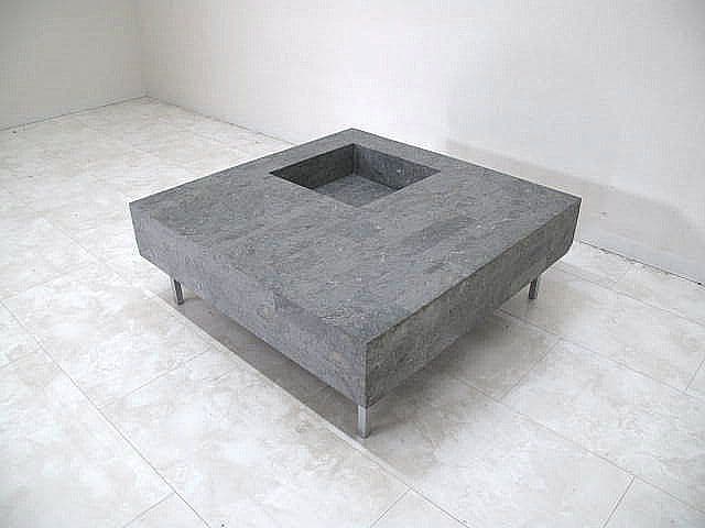 フクラ「ELT001」スクエアセンターテーブル 80cm グレーストーン約18万