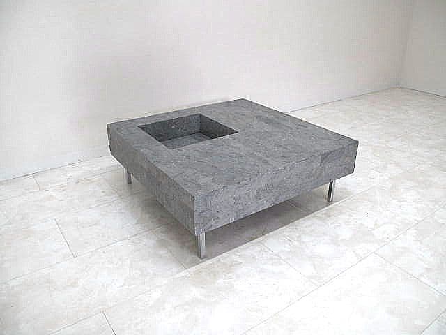 フクラ「ELT001」スクエアセンターテーブル 80cm グレーストーン約18万