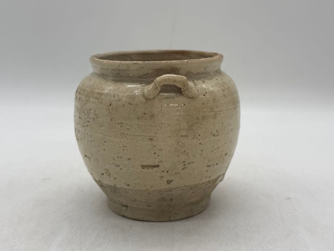 中国　宋時代　雙耳　白釉小壺　アンティーク　送料込み260202