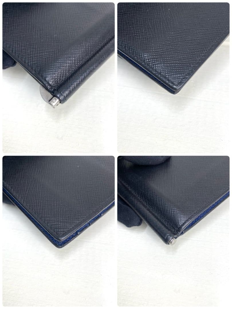 極美品✨PRADA プラダ　マネークリップ　サフィアーノ　メタルロゴ　レザー