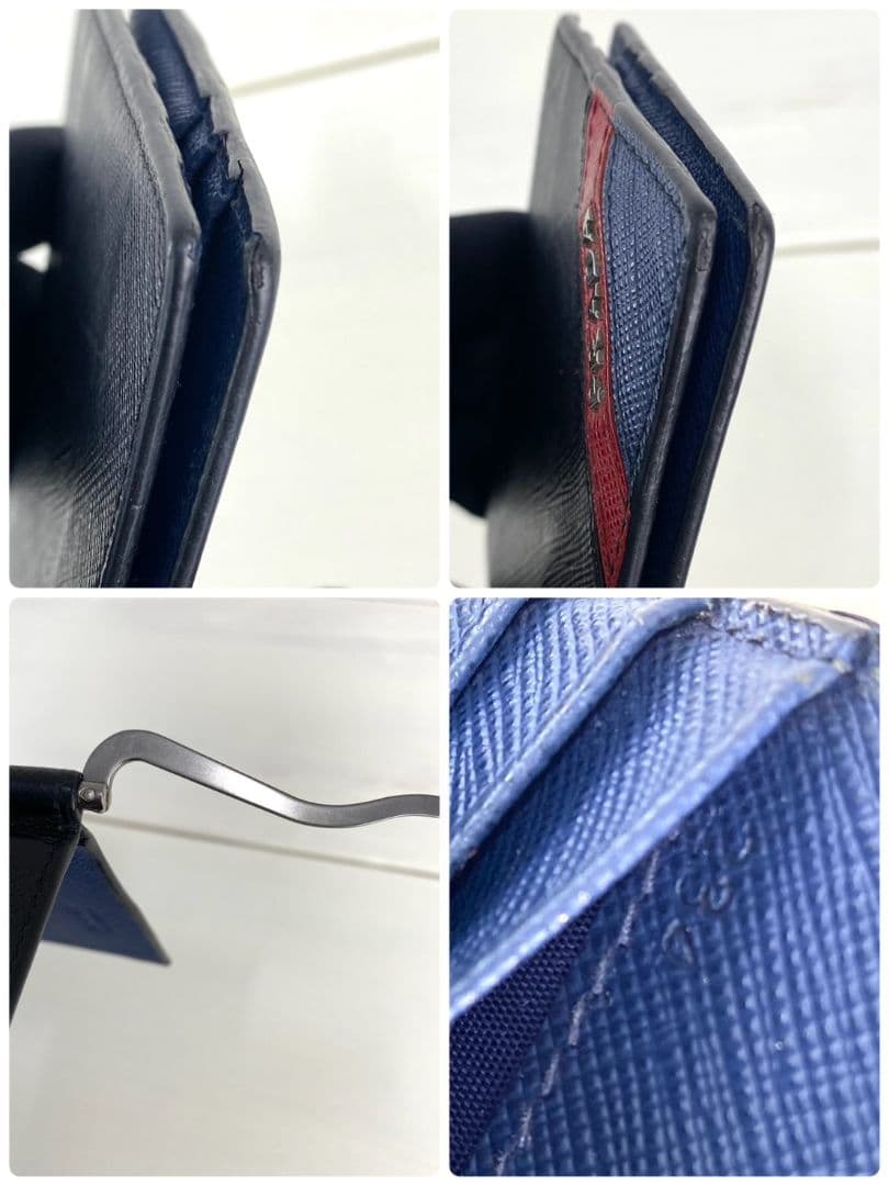 極美品✨PRADA プラダ　マネークリップ　サフィアーノ　メタルロゴ　レザー