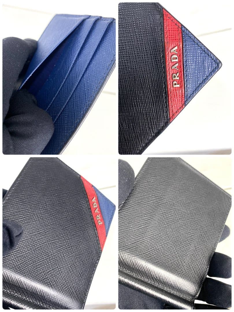 極美品✨PRADA プラダ　マネークリップ　サフィアーノ　メタルロゴ　レザー