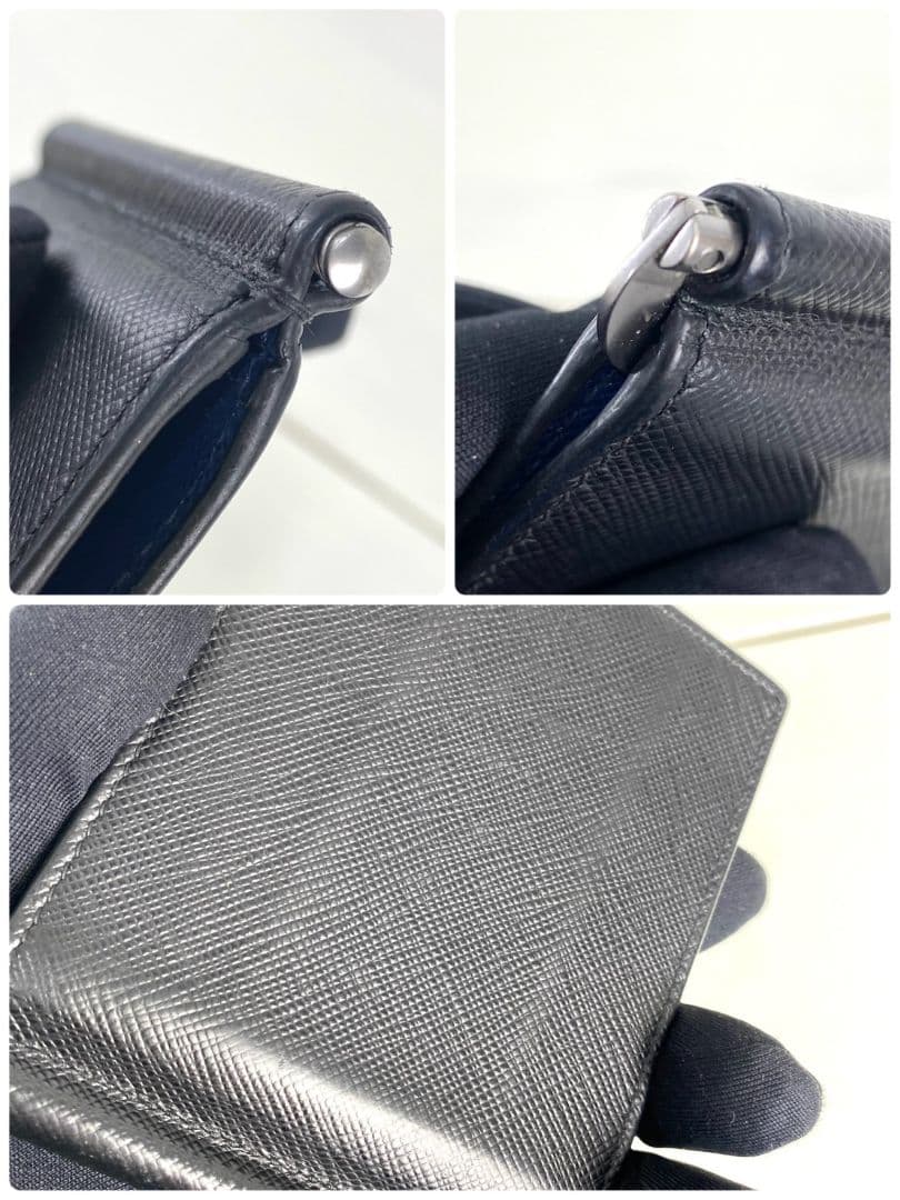 極美品✨PRADA プラダ　マネークリップ　サフィアーノ　メタルロゴ　レザー