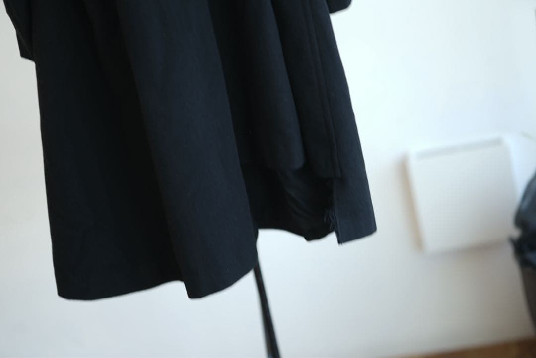 コムデギャルソン オムプリュス 18aw 捻れ カシミヤ ウール コート 黒