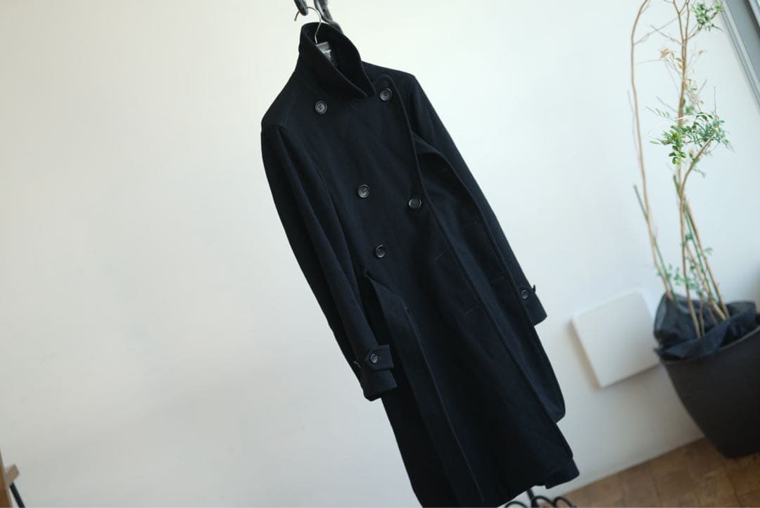 コムデギャルソン オムプリュス 18aw 捻れ カシミヤ ウール コート 黒