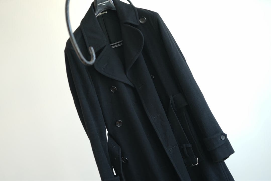 コムデギャルソン オムプリュス 18aw 捻れ カシミヤ ウール コート 黒