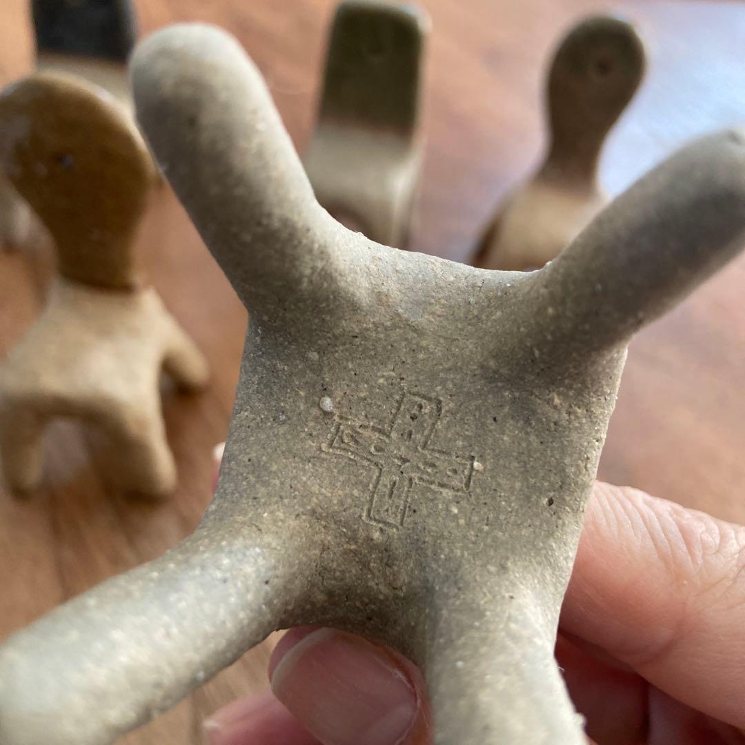 北川タケシ 椅子のオブジェ　5個セット 作家もの 信楽 陶器 オブジェ