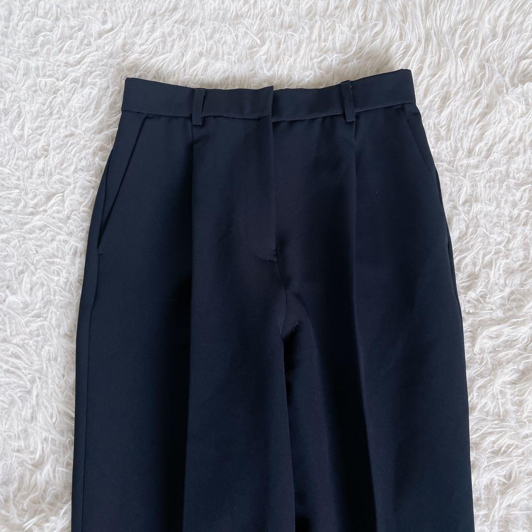 美品✨【ナチュラルビューティーベーシック】ノーカラージャケット パンツ ネイビー