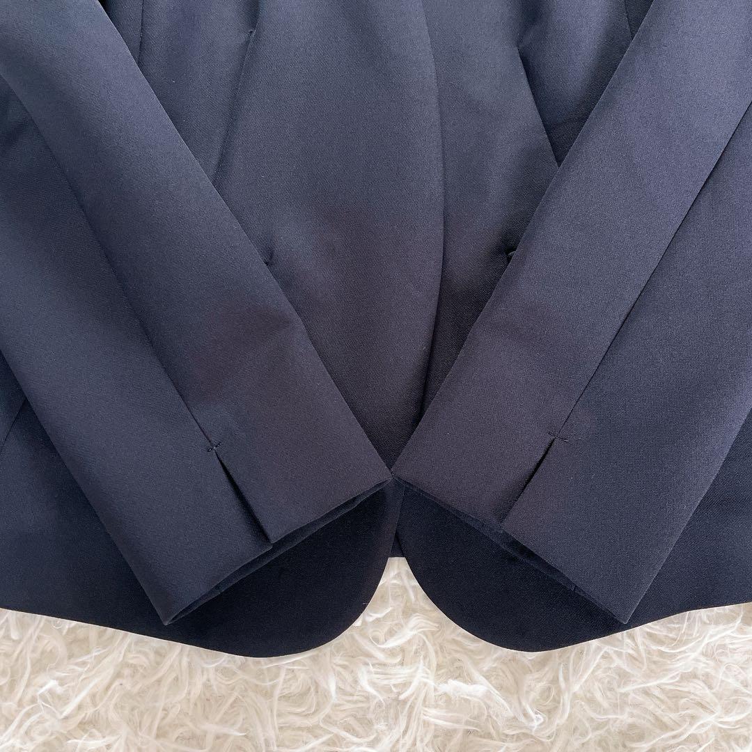 美品✨【ナチュラルビューティーベーシック】ノーカラージャケット パンツ ネイビー