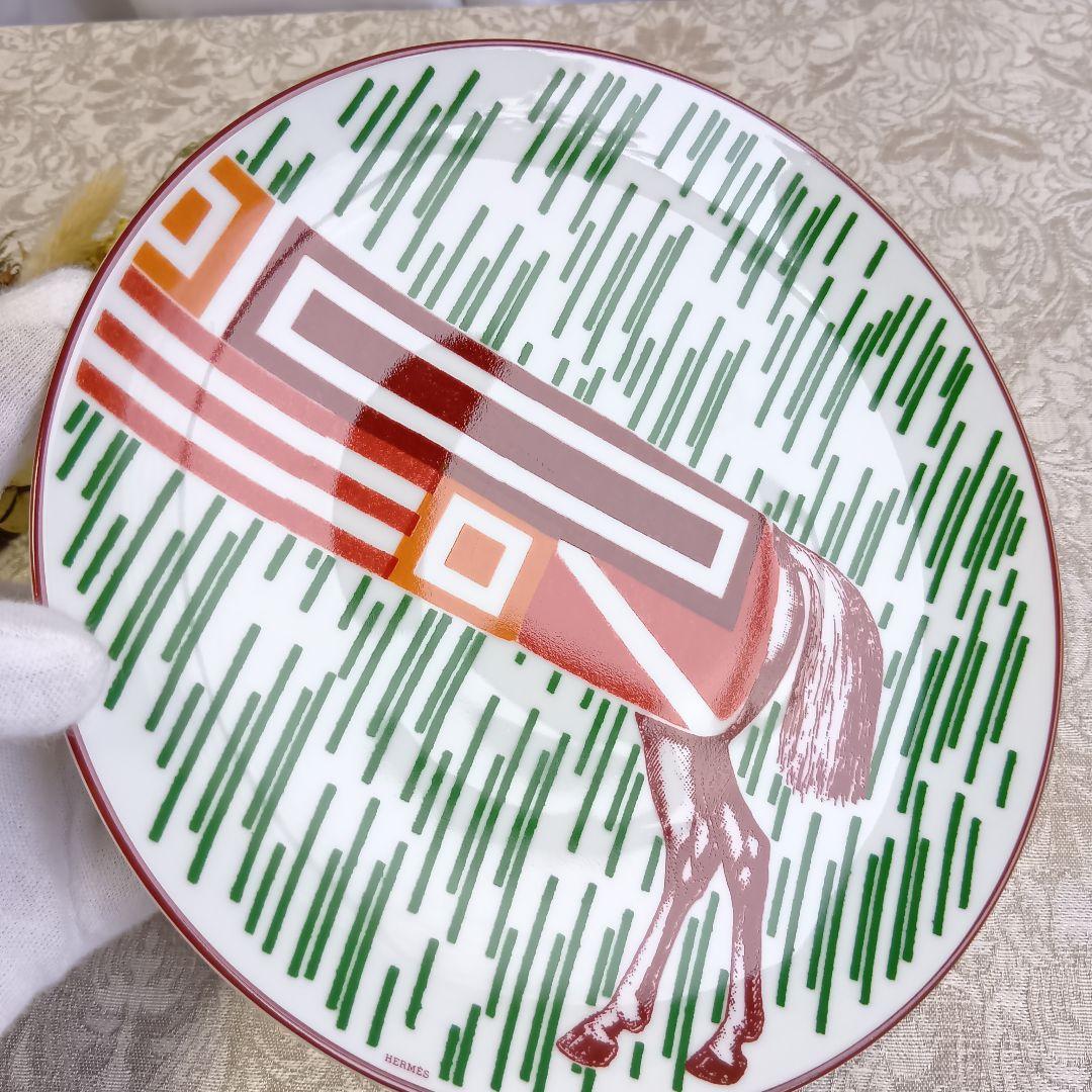 エルメス HERMES イポモビル プレート 皿 21.5cm 未使用 馬尻尾