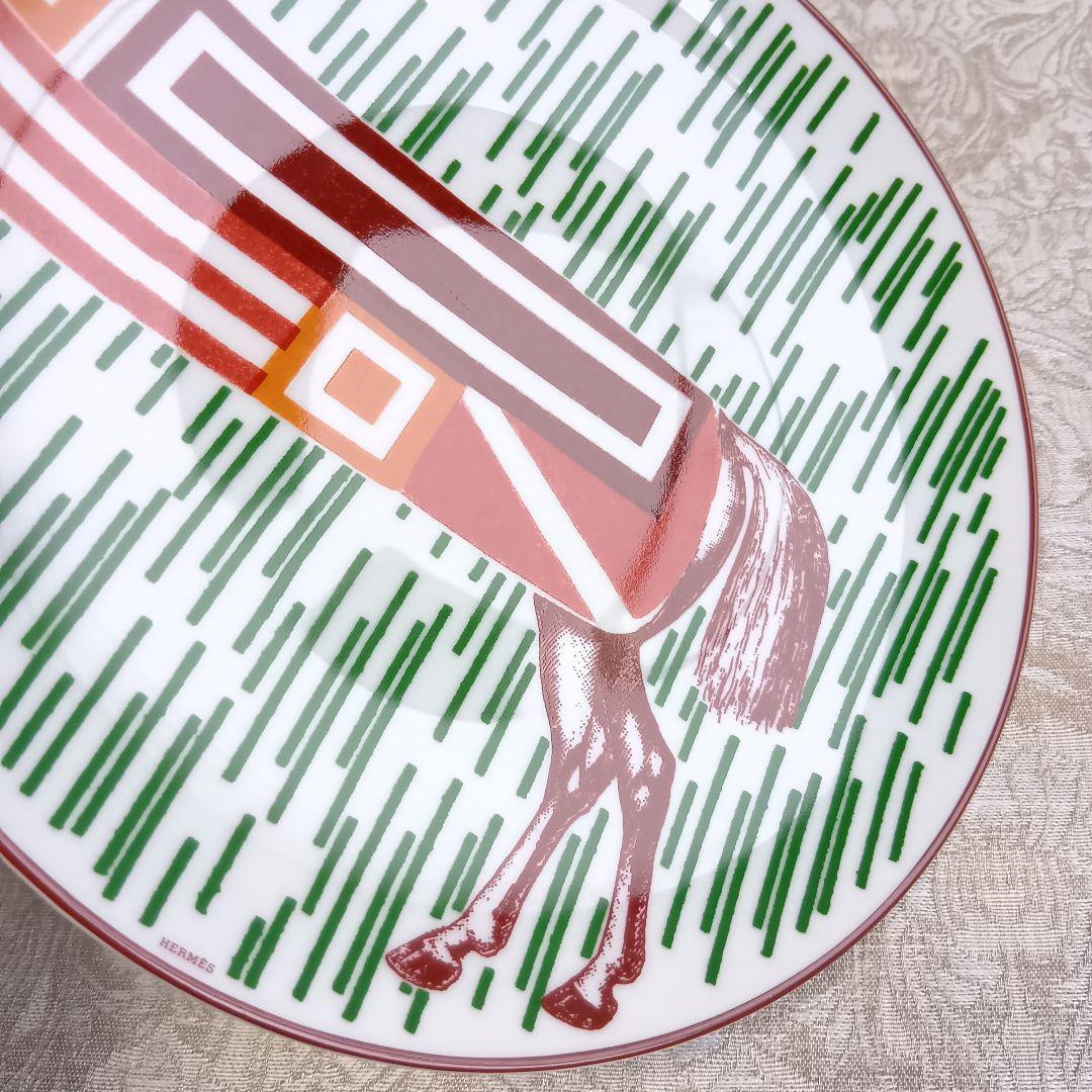 エルメス HERMES イポモビル プレート 皿 21.5cm 未使用 馬尻尾