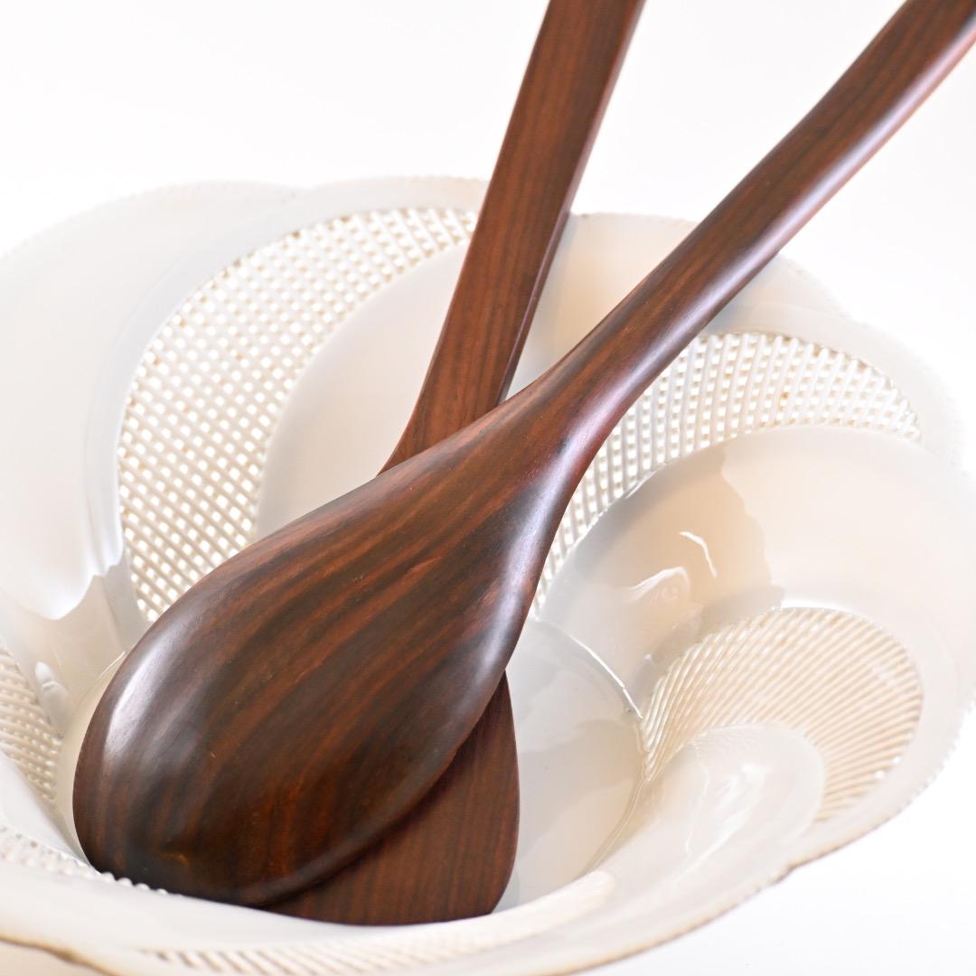 【超レア！未使用】デンマーク★ローズウッド木製サラダトング＆ライススクープセット