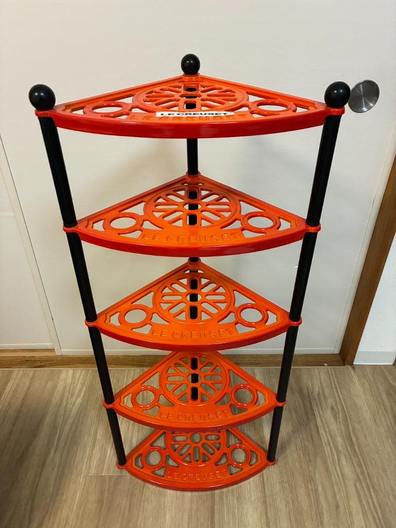 む*ぎ様 ルクルーゼ　ポットスタンド5段　Le Creuset オレンジ 鋳物ホ